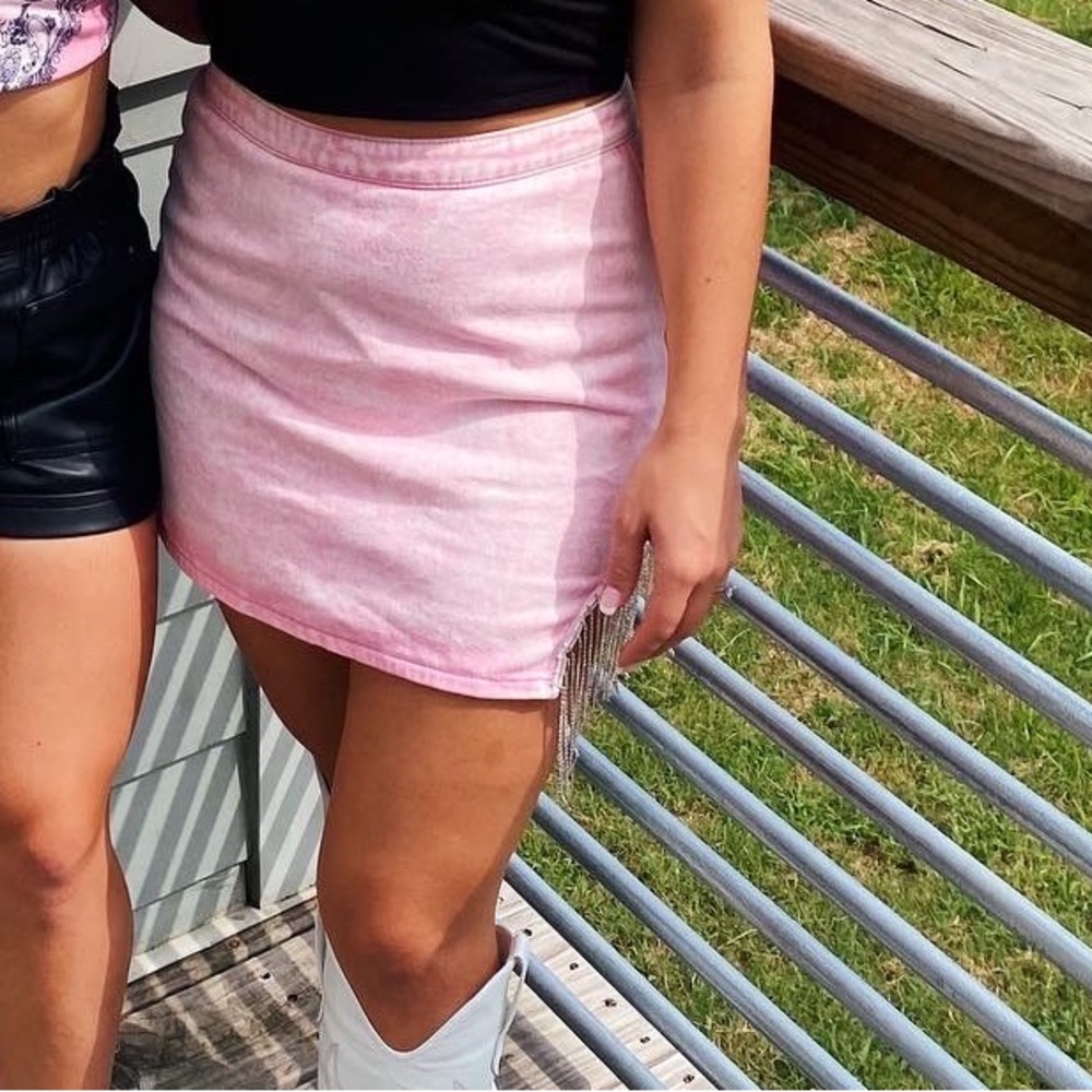 Pink Fringe Skirt Steve Madden